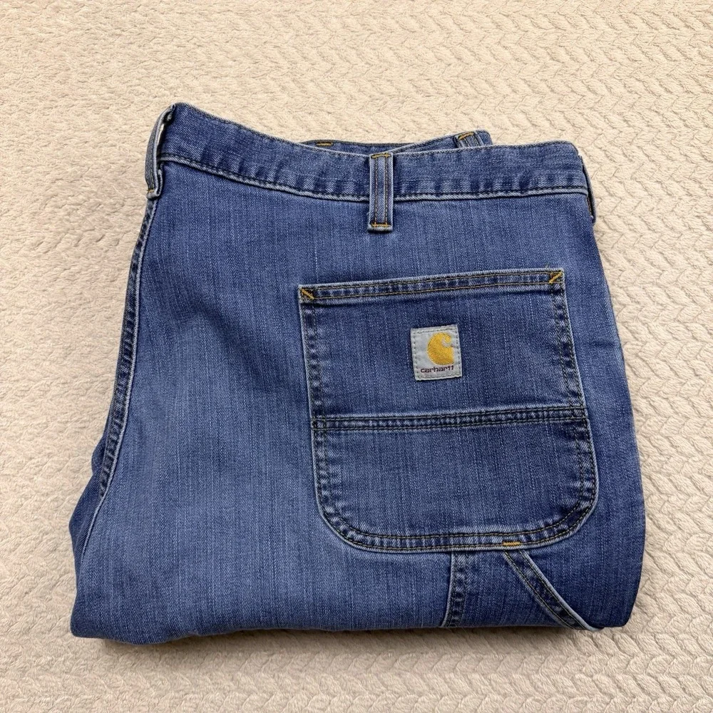 Carhartt Double Knee Rugged Flex Relaxed Fit Logger Jeans Denim  42x30 Workwear